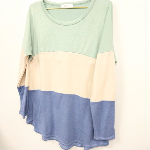 Pop Kiss Color Block Long Sleeve Sweater - Size M - Picture 6 of 11